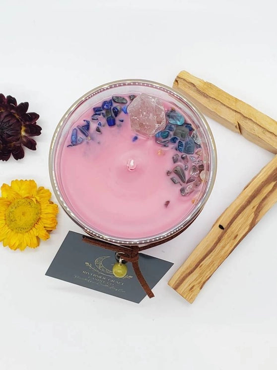 Riverside Grace Candle Co. Mycenae Crystal Candle - Knowledge & Wisdom