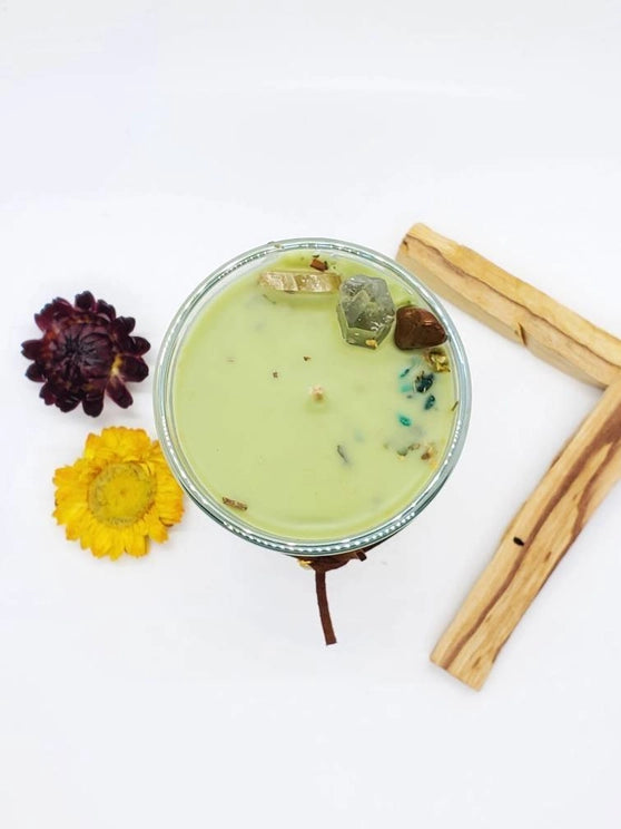 Riverside Grace Candle Co. Annonaria Crystal Candle - Success & Prosperity