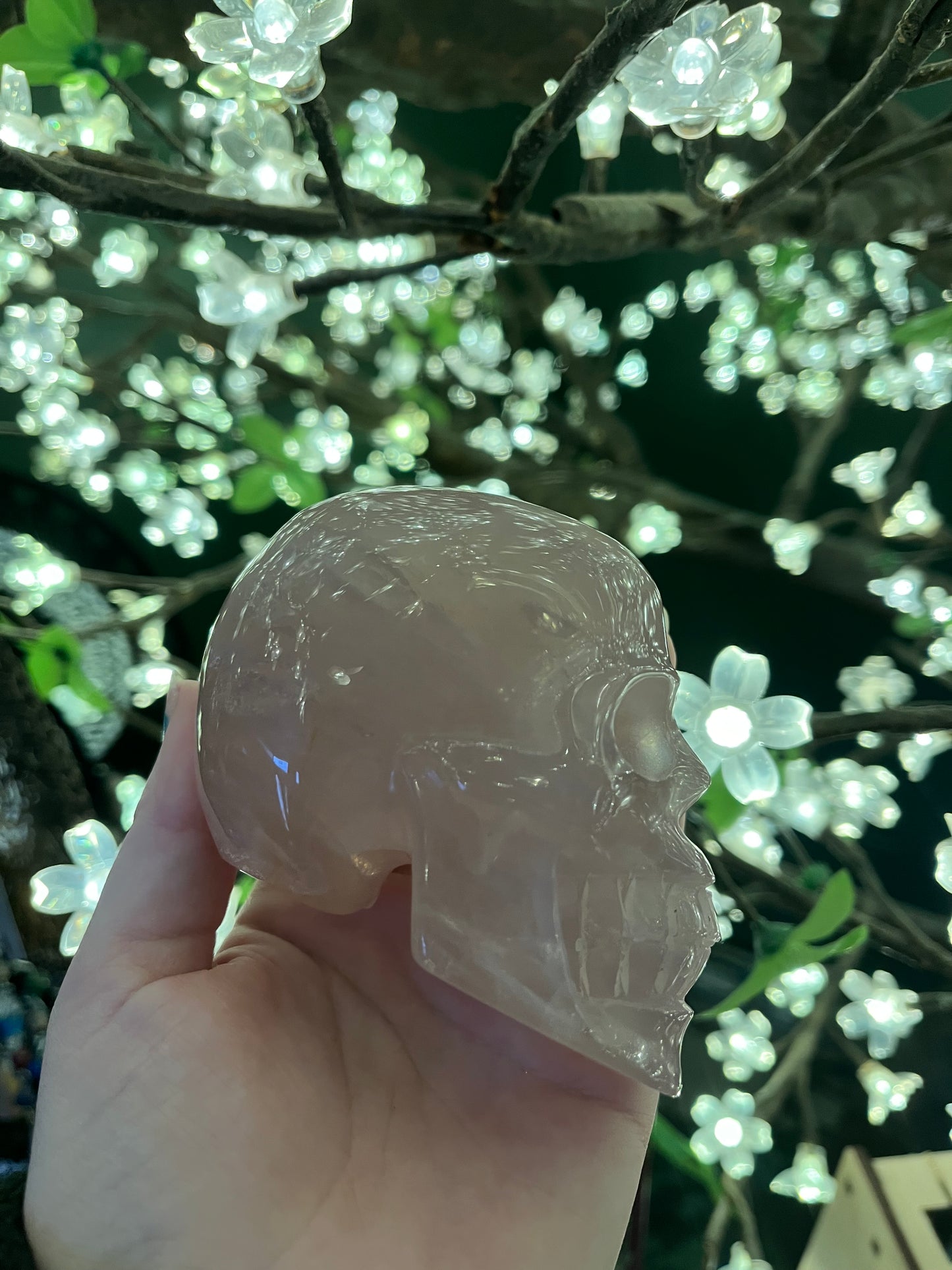 Rose Quartz Crystal Skull