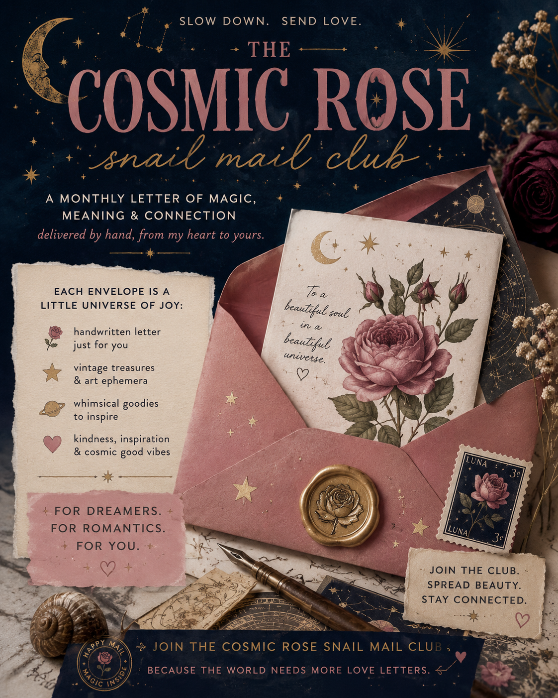 Cosmic Rose Mail Club - Monthly -Open for Aug 2026