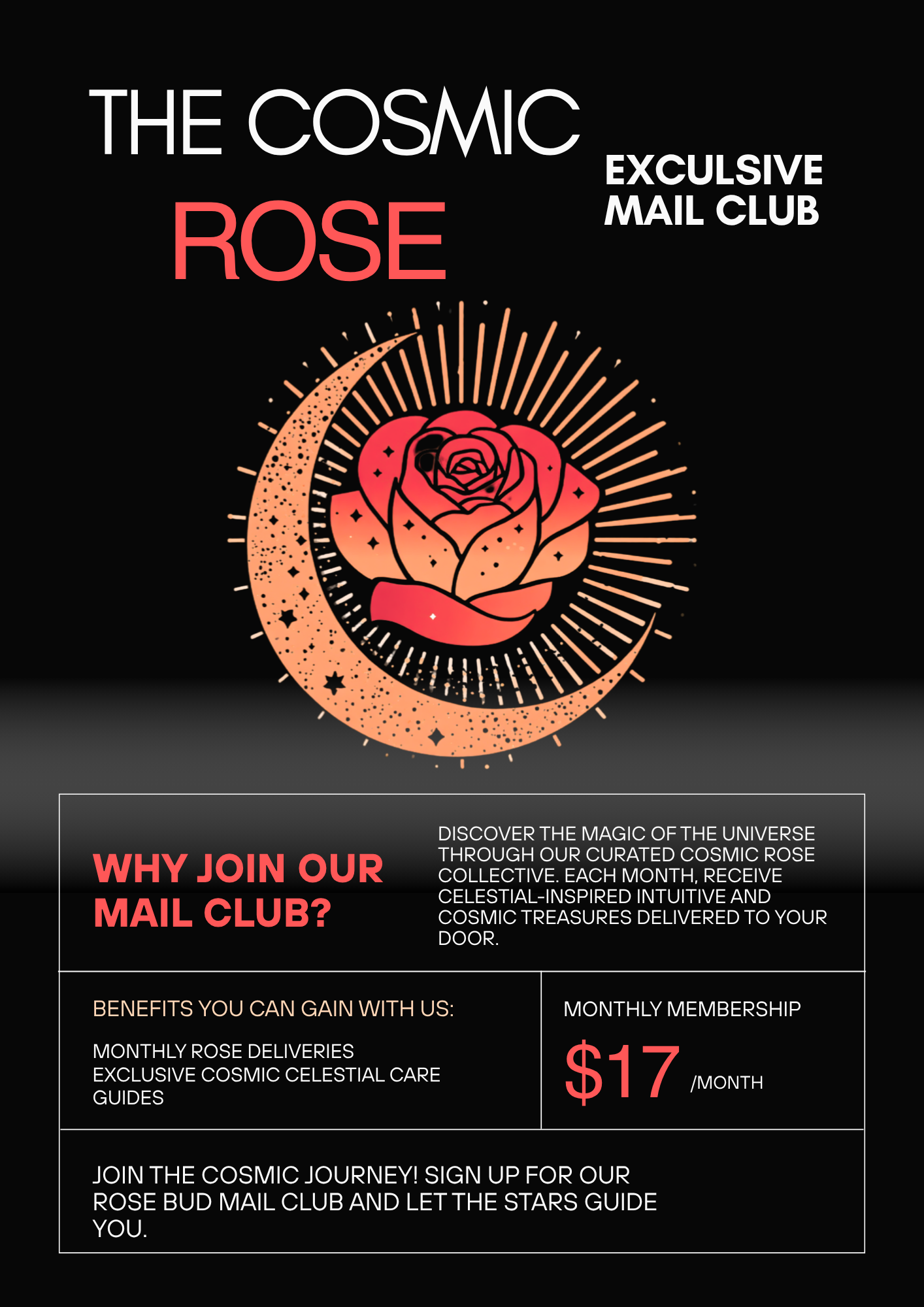 Cosmic Rose "Exclusive/With Extras": Mail Club - Monthly -Open for June 2026