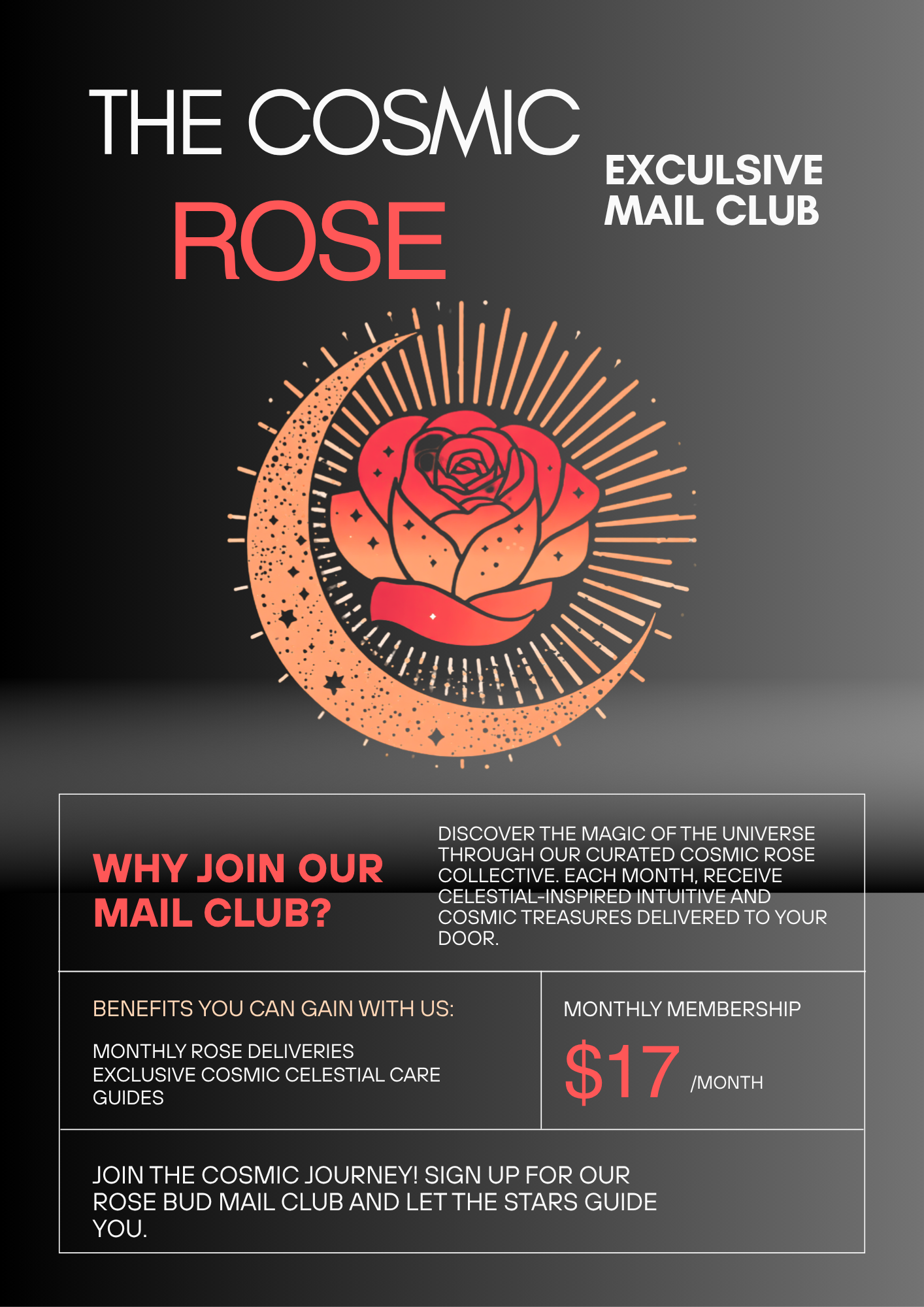 Cosmic Rose "Exclusive/With Extras": Mail Club - Monthly -Open for Sept 2026